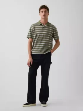 Locker sitzendes Piqué-Poloshirt