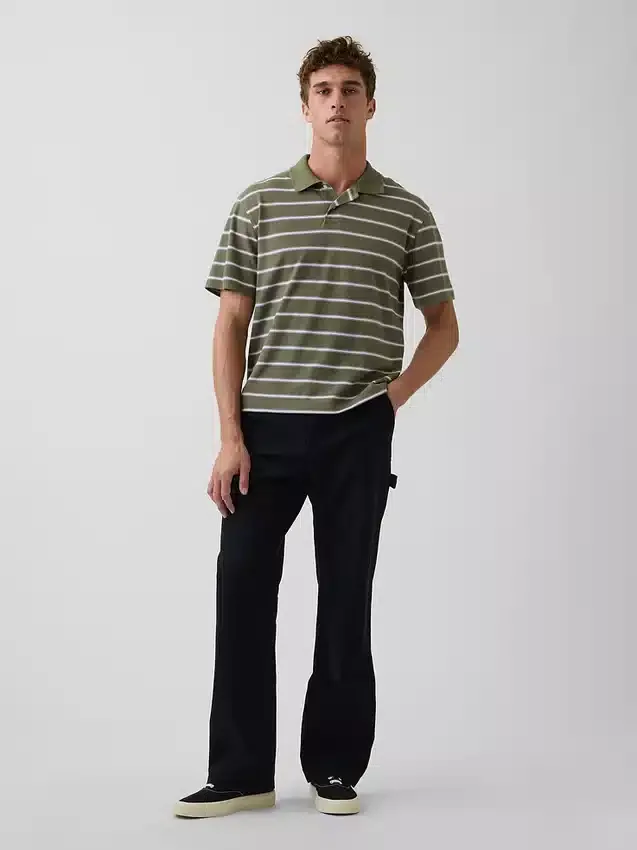 Locker sitzendes Piqué-Poloshirt