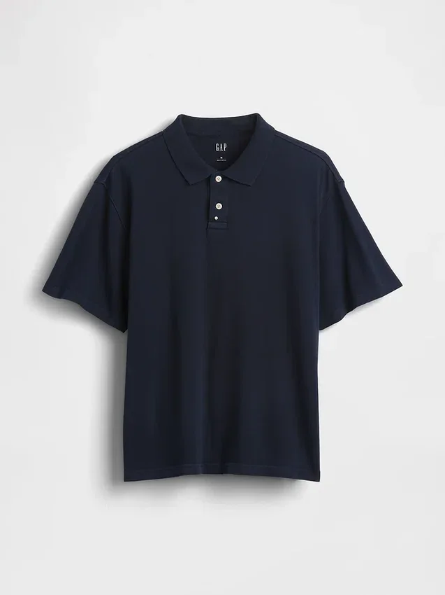 Locker sitzendes Piqué-Poloshirt