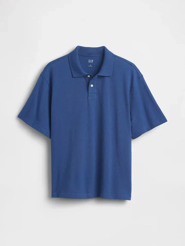 Locker sitzendes Piqué-Poloshirt
