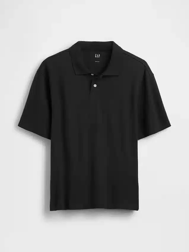 Locker sitzendes Piqué-Poloshirt