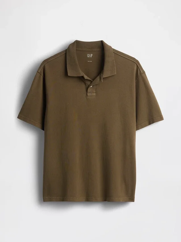 Locker sitzendes Piqué-Poloshirt