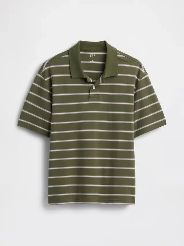 Locker sitzendes Piqué-Poloshirt