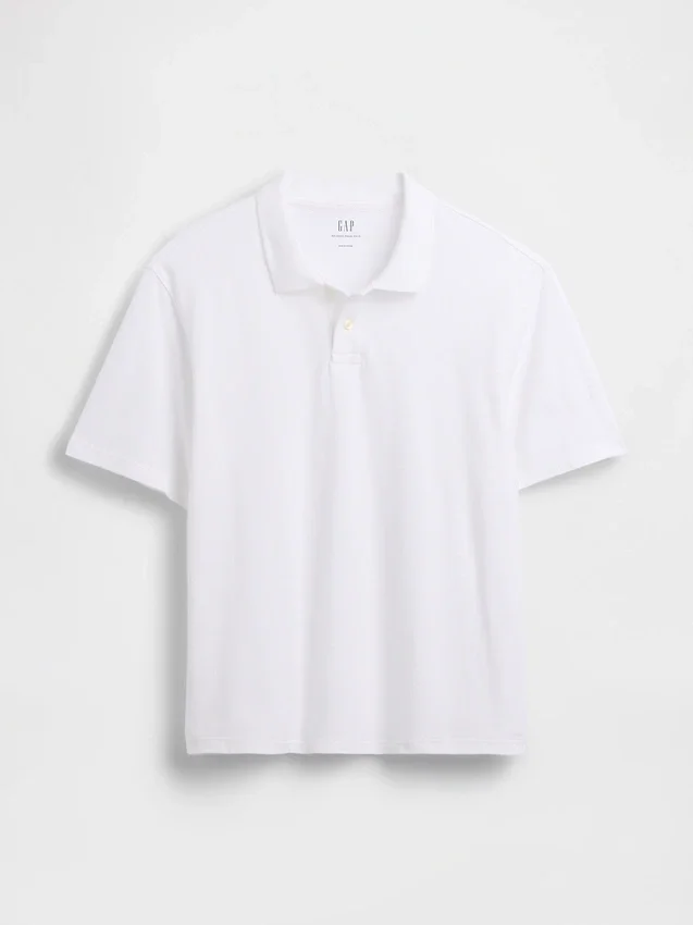 Locker sitzendes Piqué-Poloshirt