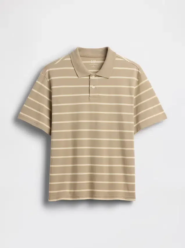 Locker sitzendes Piqué-Poloshirt