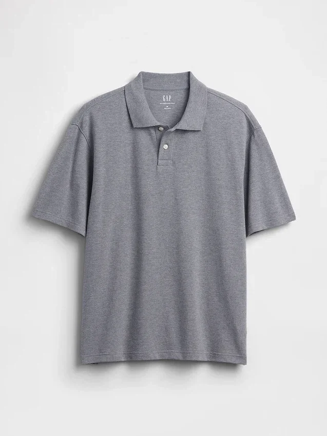 Locker sitzendes Piqué-Poloshirt