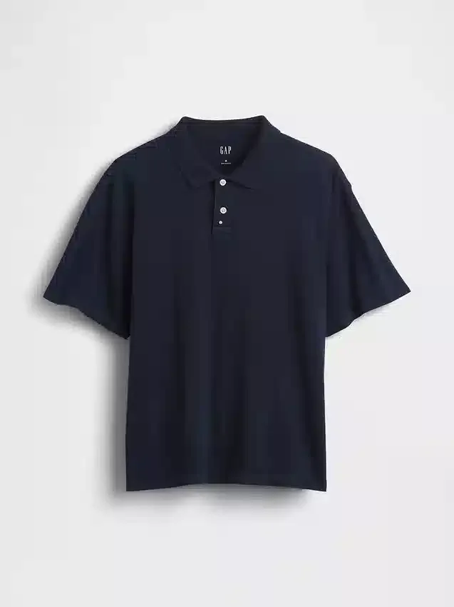 Locker sitzendes Piqué-Poloshirt