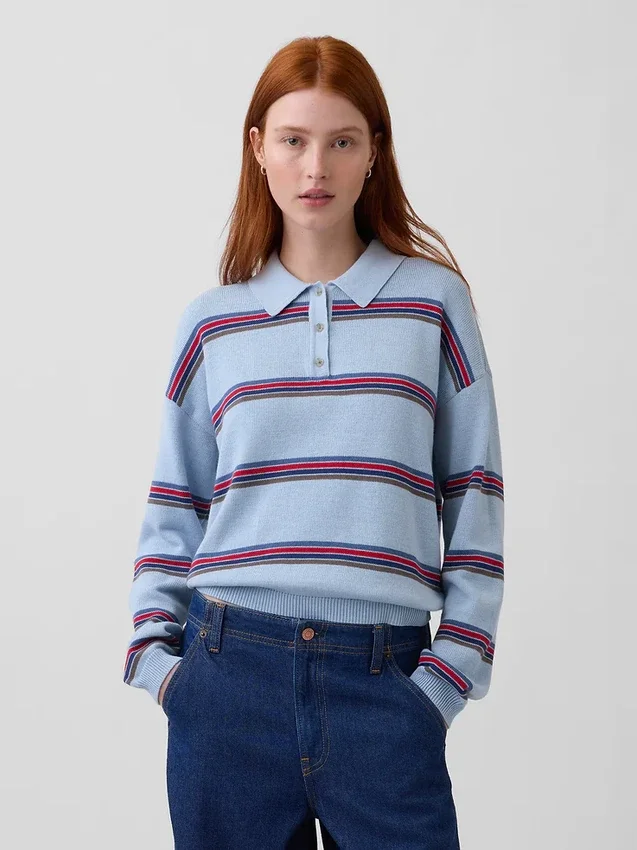 Locker sitzendes Poloshirt aus 100 % Baumwolle