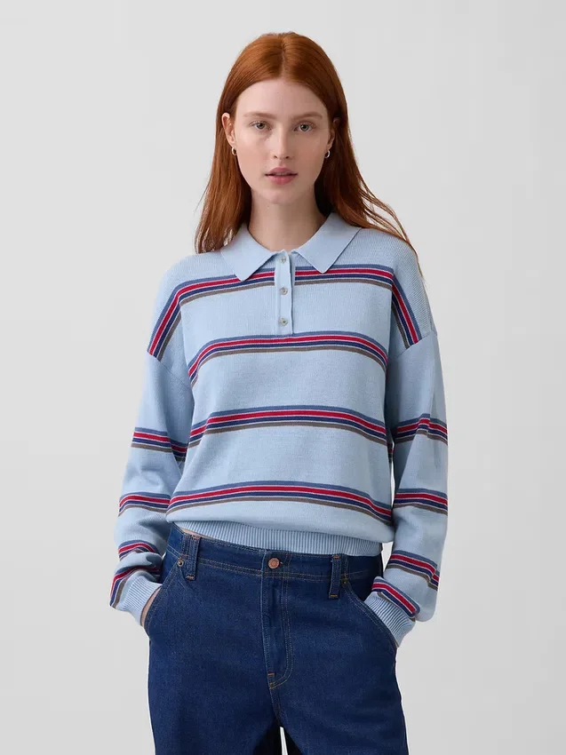 Locker sitzendes Poloshirt aus 100 % Baumwolle