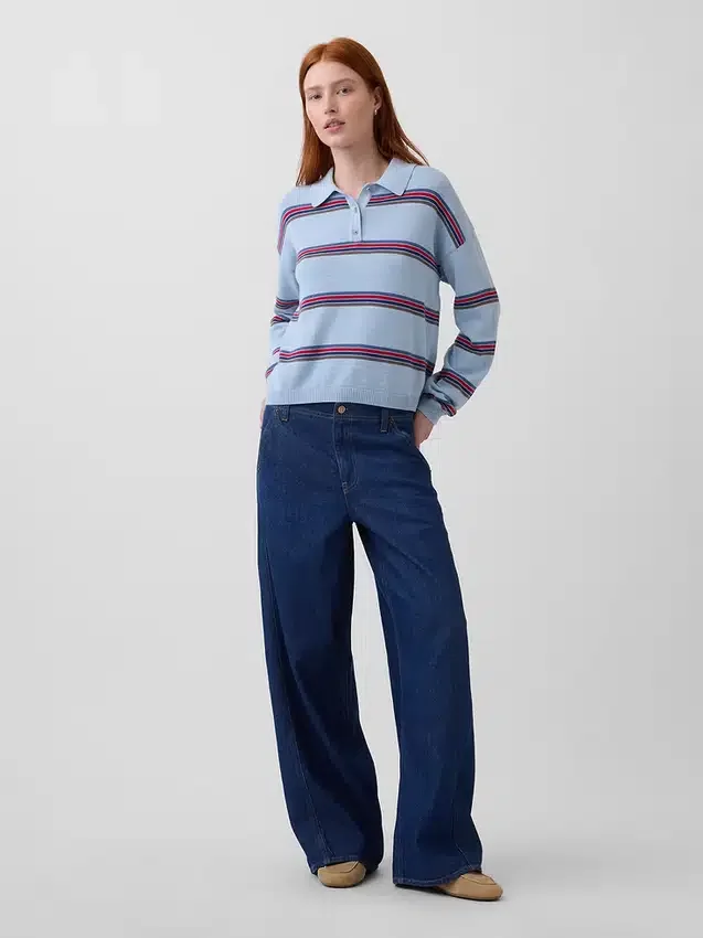 Locker sitzendes Poloshirt aus 100 % Baumwolle