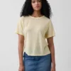 Locker sitzendes T-Shirt aus Leinenmischung