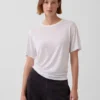 Locker sitzendes T-Shirt aus Leinenmischung