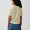 Locker sitzendes T-Shirt aus Leinenmischung