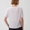 Locker sitzendes T-Shirt aus Leinenmischung