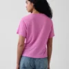 Locker sitzendes T-Shirt aus Leinenmischung