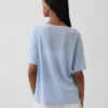 Locker sitzendes T-Shirt aus Leinenmischung