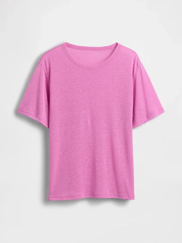 Locker sitzendes T-Shirt aus Leinenmischung