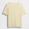Locker sitzendes T-Shirt aus Leinenmischung