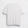 Locker sitzendes T-Shirt aus Leinenmischung
