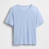 Locker sitzendes T-Shirt aus Leinenmischung