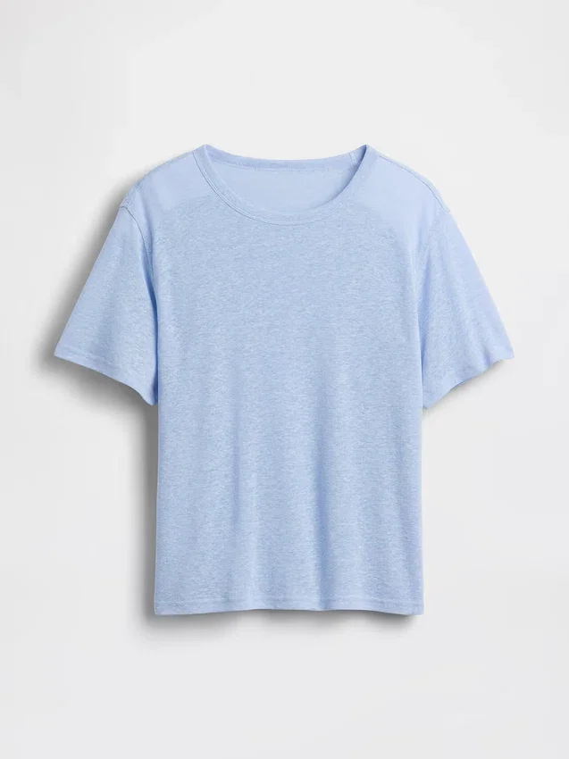 Locker sitzendes T-Shirt aus Leinenmischung