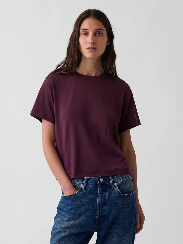 Locker sitzendes T-Shirt aus Supima®-Baumwolle