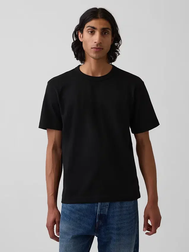 Locker sitzendes T-Shirt für Erwachsene aus schwerer Baumwollmischung