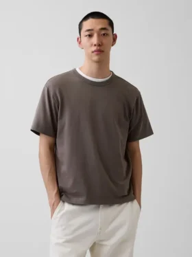 Locker sitzendes T-Shirt für Erwachsene aus schwerer Baumwollmischung
