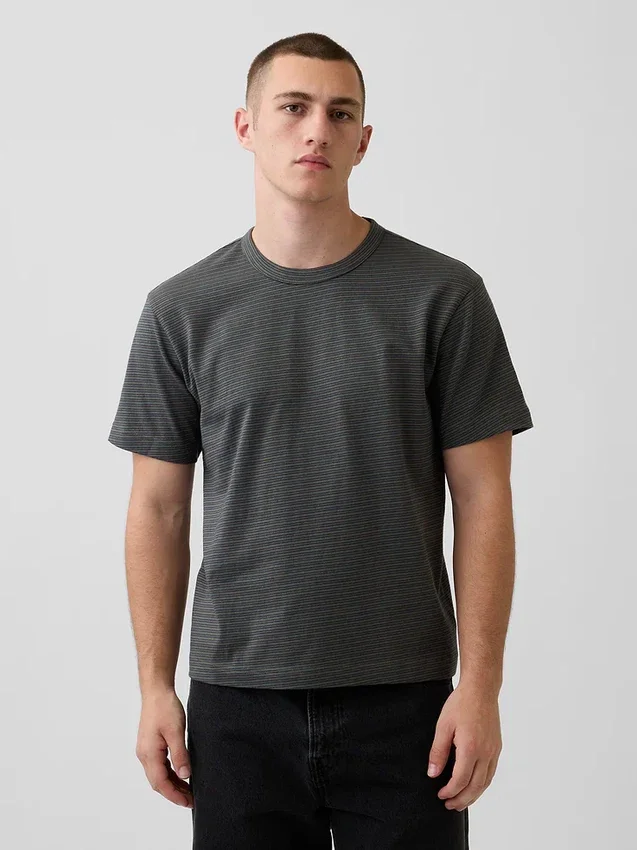 Locker sitzendes T-Shirt für Erwachsene aus schwerer Baumwollmischung