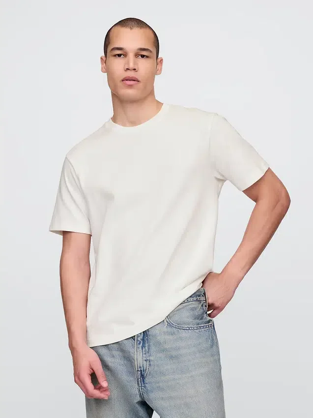 Locker sitzendes T-Shirt für Erwachsene aus schwerer Baumwollmischung