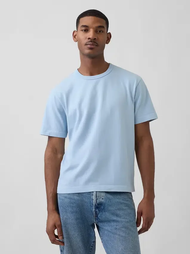 Locker sitzendes T-Shirt für Erwachsene aus schwerer Baumwollmischung