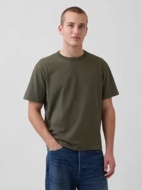 Locker sitzendes T-Shirt für Erwachsene aus schwerer Baumwollmischung