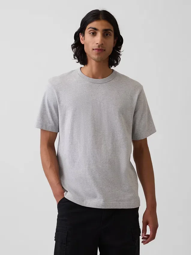 Locker sitzendes T-Shirt für Erwachsene aus schwerer Baumwollmischung