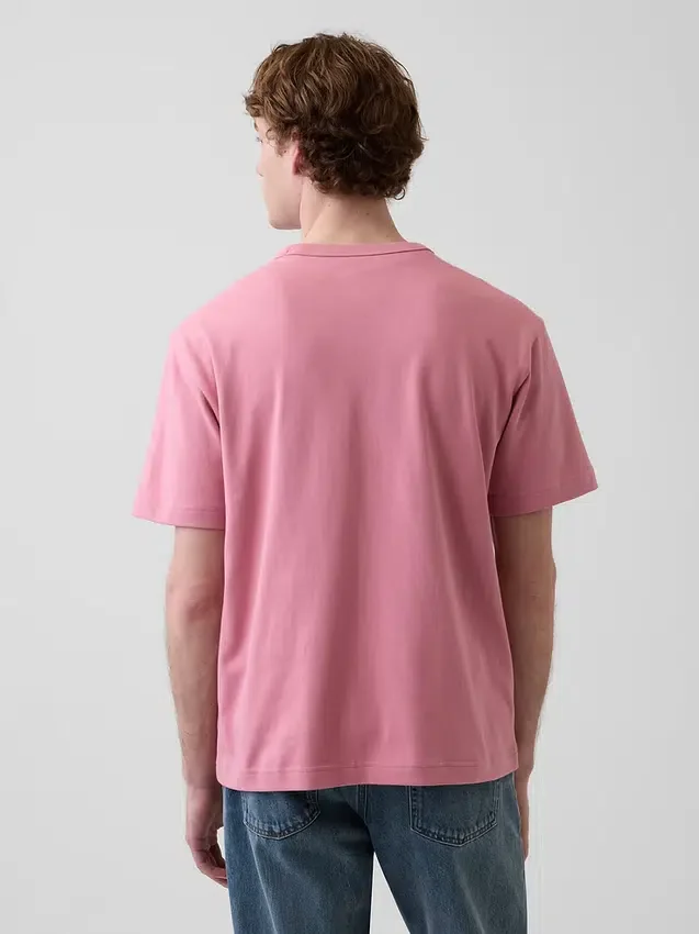 Locker sitzendes T-Shirt für Erwachsene aus schwerer Baumwollmischung