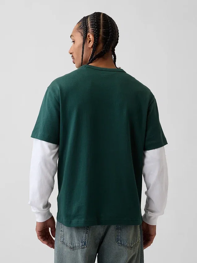 Locker sitzendes T-Shirt für Erwachsene aus schwerer Baumwollmischung
