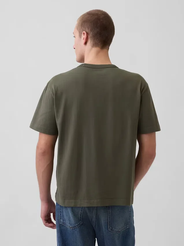 Locker sitzendes T-Shirt für Erwachsene aus schwerer Baumwollmischung