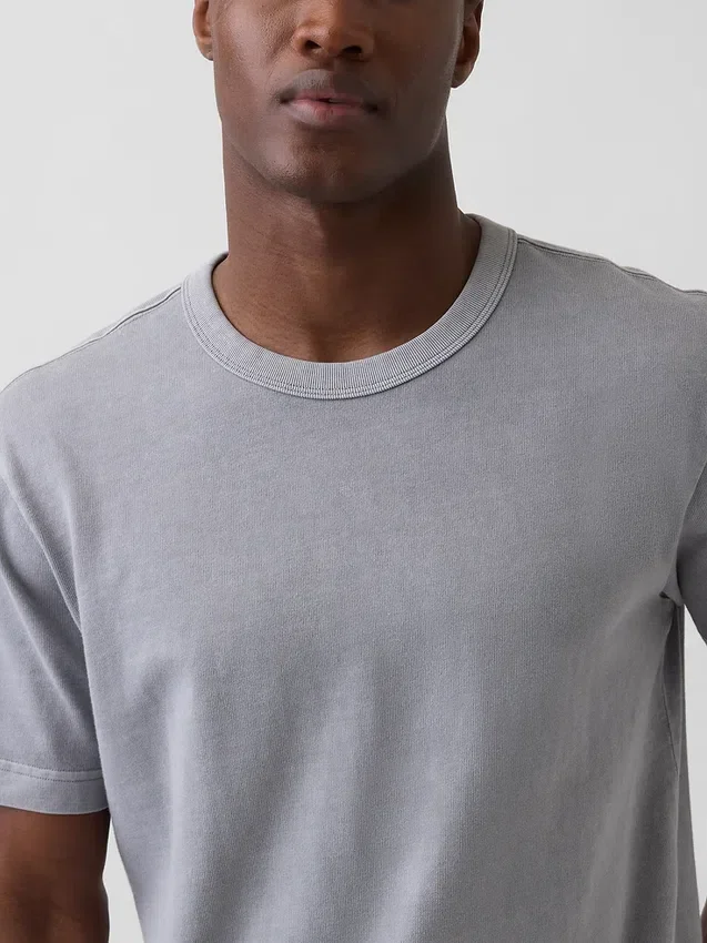 Locker sitzendes T-Shirt für Erwachsene aus schwerer Baumwollmischung