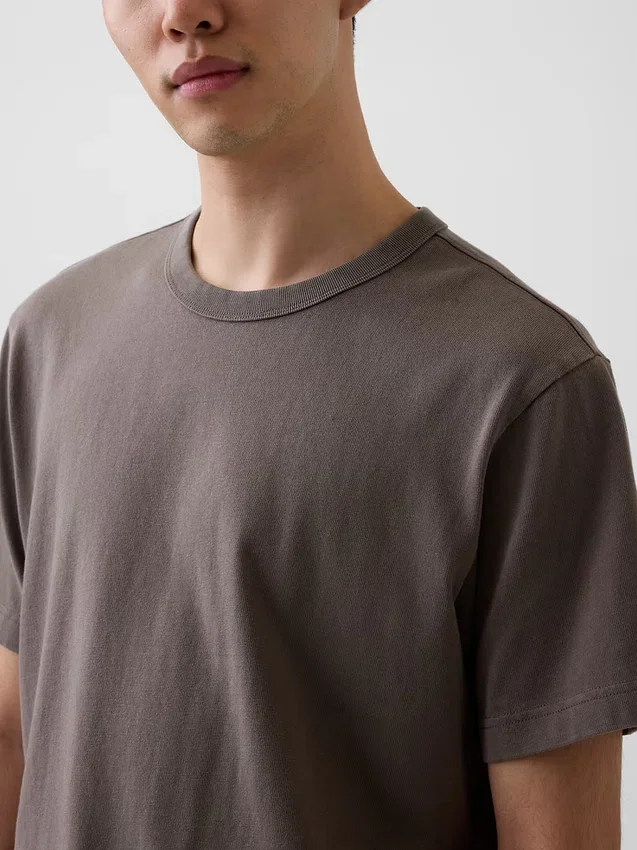 Locker sitzendes T-Shirt für Erwachsene aus schwerer Baumwollmischung