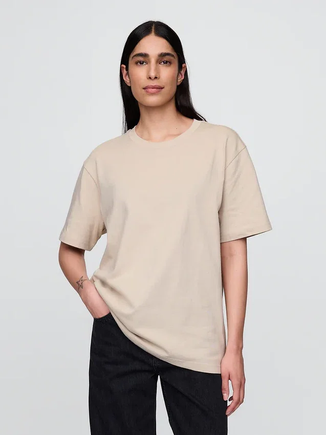 Locker sitzendes T-Shirt für Erwachsene aus schwerer Baumwollmischung