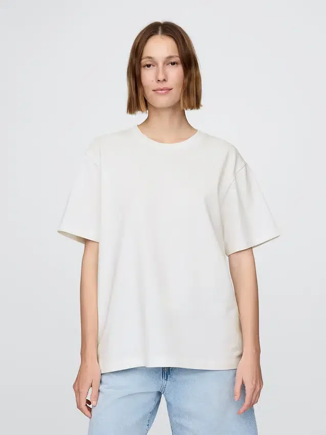 Locker sitzendes T-Shirt für Erwachsene aus schwerer Baumwollmischung