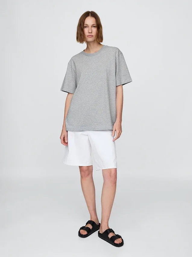 Locker sitzendes T-Shirt für Erwachsene aus schwerer Baumwollmischung
