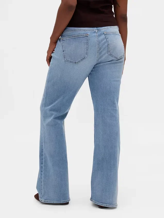 Long & Lean-Jeans mit niedriger Leibhöhe und geflochtenen Taschen