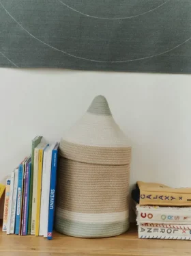 Lorena Canals Korb „Pencil“ Blau-Salbei