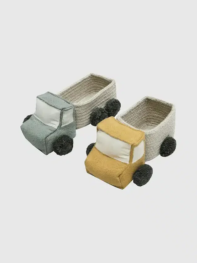 Lorena Canals Set mit Mini-Lkw-Spielkörben