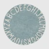 Lorena Canals Waschbarer Teppich „Abc“ in Natur und Vintage-Blau