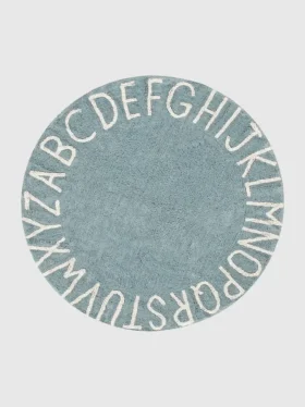 Lorena Canals Waschbarer Teppich „Abc“ in Natur und Vintage-Blau