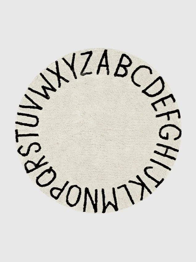 Lorena Canals Waschbarer Teppich „ABC Natural Black“