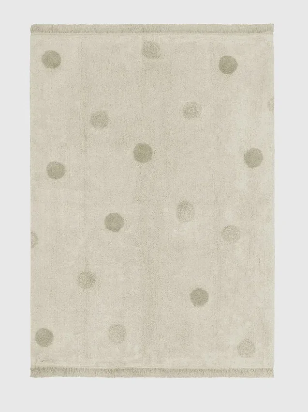Lorena Canals Waschbarer Teppich „Hippy Dots“ in Oliv