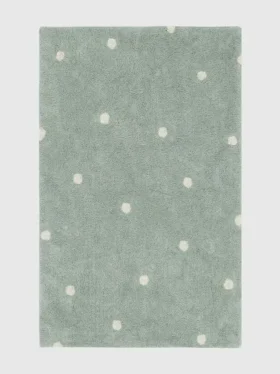 Lorena Canals Waschbarer Teppich „Mini Dot“ Blau-Salbei