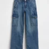 Lose Cargo-Jeans im Low-Rise-Stil der 90er